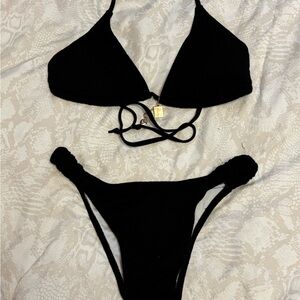 SHEIN Black Triangle Bikini Swimwear